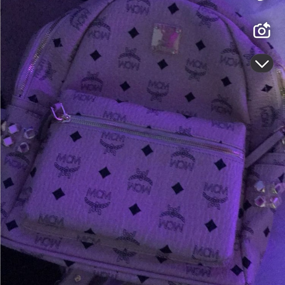 MCM Backpack in Lavender and Black